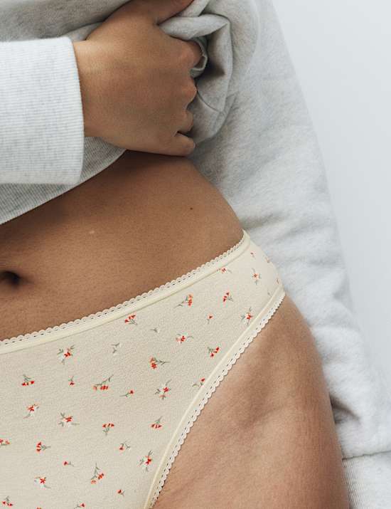 5pk Pure Cotton High Leg Knickers