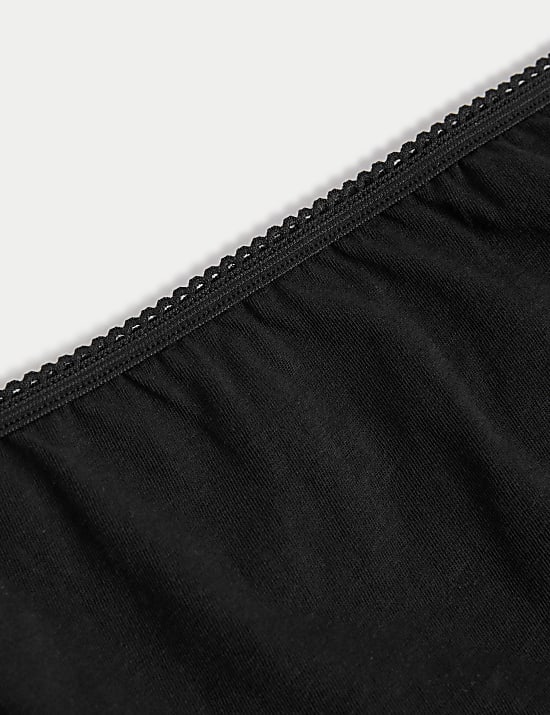 5pk Pure Cotton High Leg Knickers