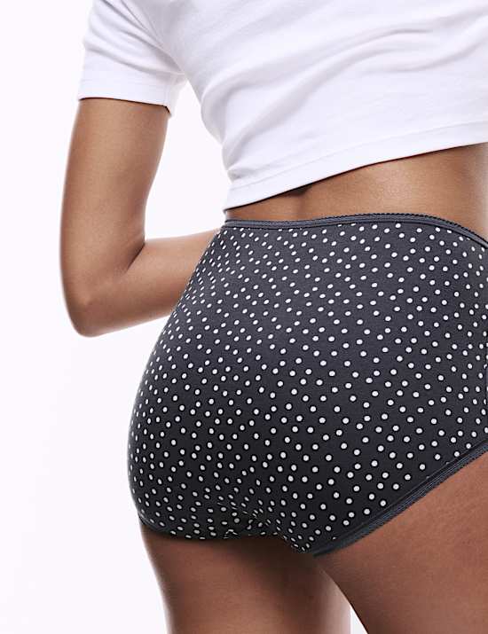 5pk Pure Cotton Printed Full Briefs