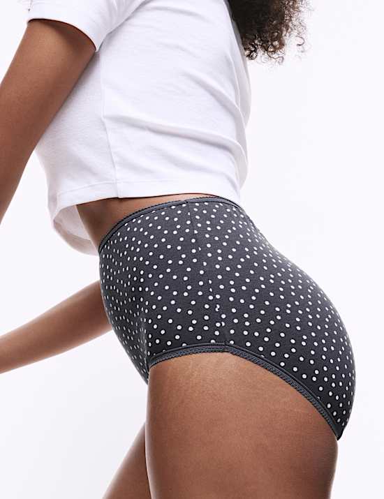 5pk Pure Cotton Printed Full Briefs