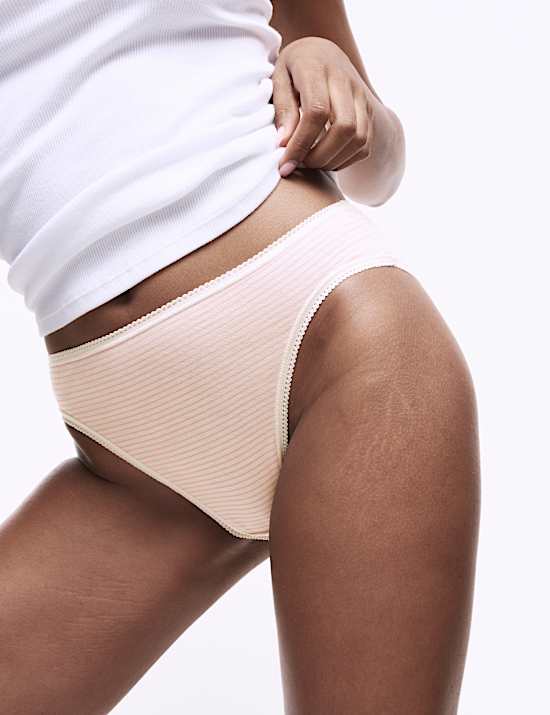 5pk Pure Cotton Printed High Leg Knickers