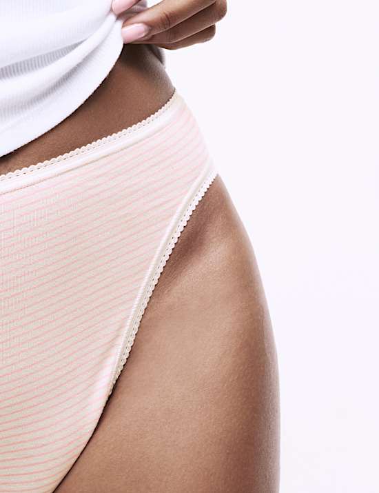 5pk Pure Cotton Printed High Leg Knickers