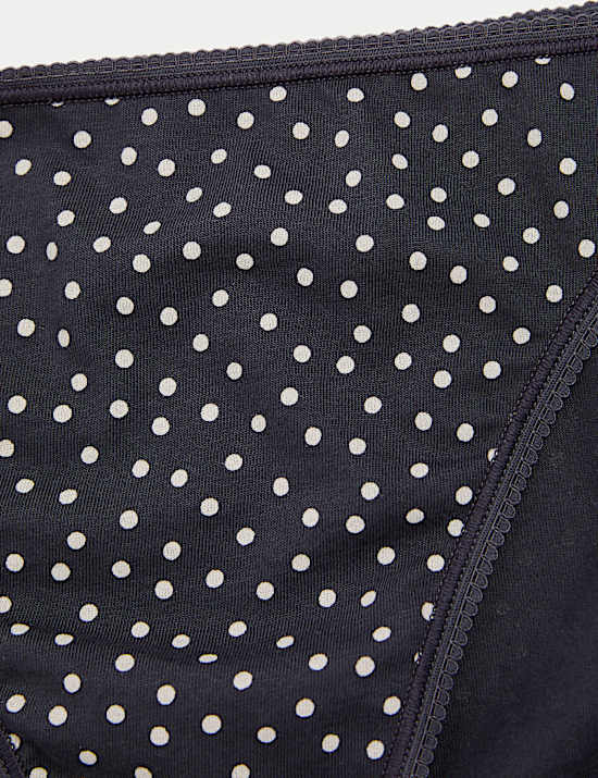 5pk Pure Cotton Printed High Leg Knickers