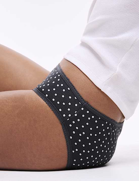 5pk Pure Cotton Printed Bikini Knickers