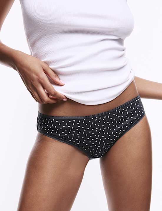 5pk Pure Cotton Printed Bikini Knickers