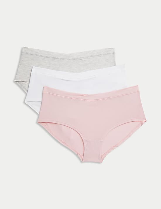 3pk Cotton Modal Under Bump Maternity Knickers