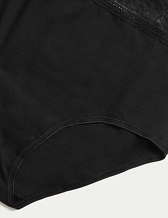 10pk Cotton Rich Lace Waist Full Briefs