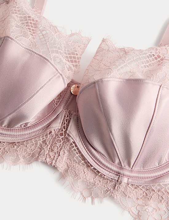Saffron Satin & Lace Wired Balcony Bra (A-E)