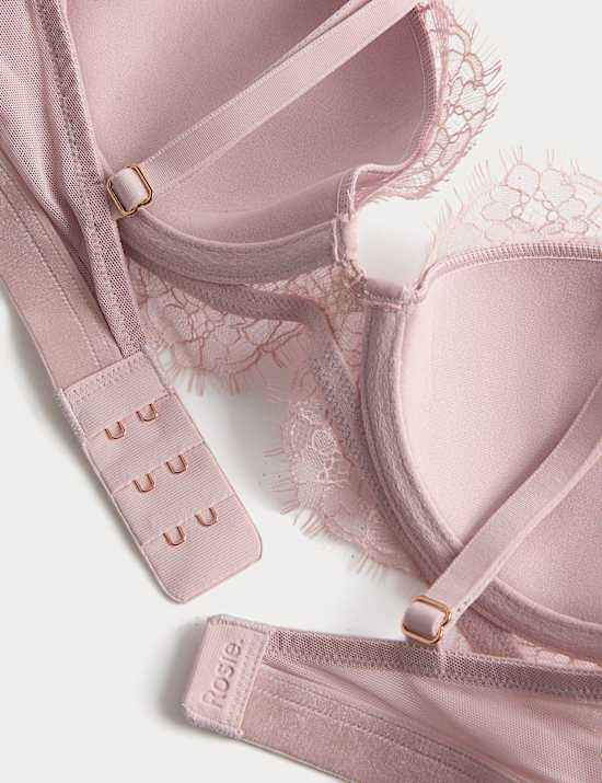 Saffron Satin & Lace Wired Plunge Bra (A-E)