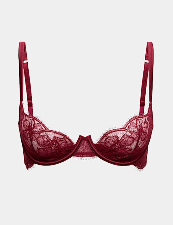 Belle Lace Quarter-Cup Balcony Bra A-E