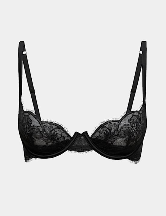 Belle Lace Quarter-Cup Balcony Bra A-E
