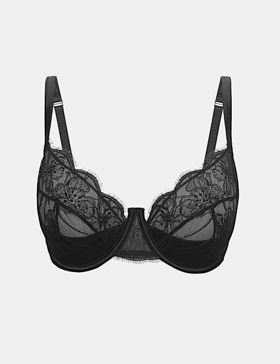 Belle Lace Quarter-Cup Balcony Bra F-H