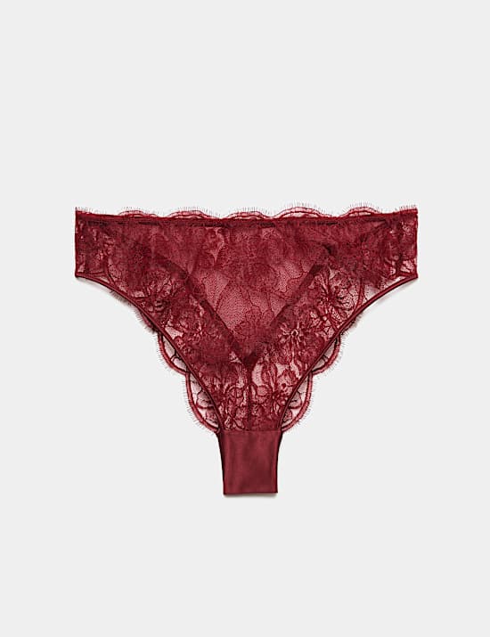 Belle Lace High-Waisted Brazilian Knickers