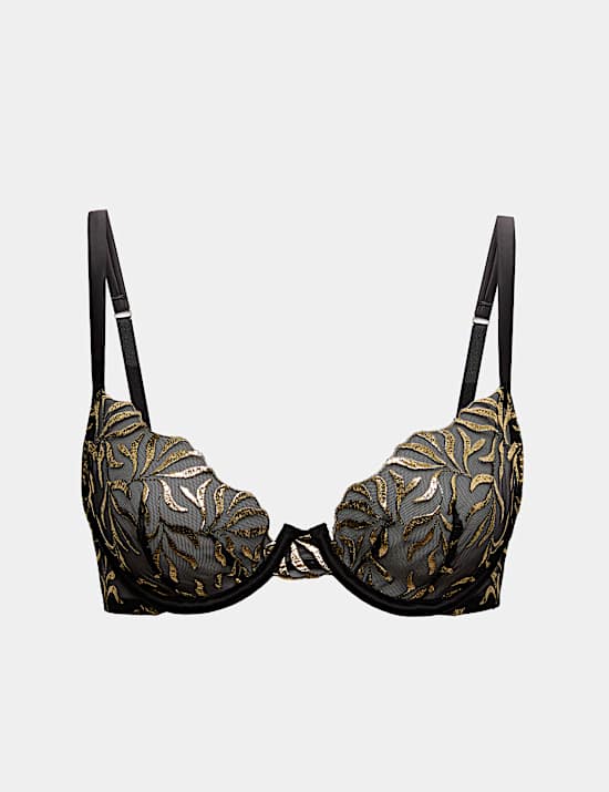 Enigma Embroidery Non-Padded Plunge Bra A-E