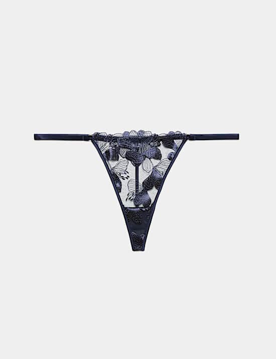 Siren Embroidery Tanga Thong