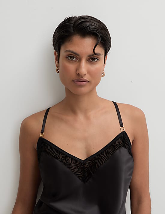 Oslo Satin & Flock Cami Set