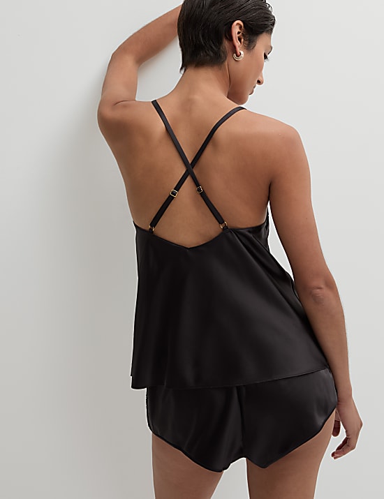 Oslo Satin & Flock Cami Set