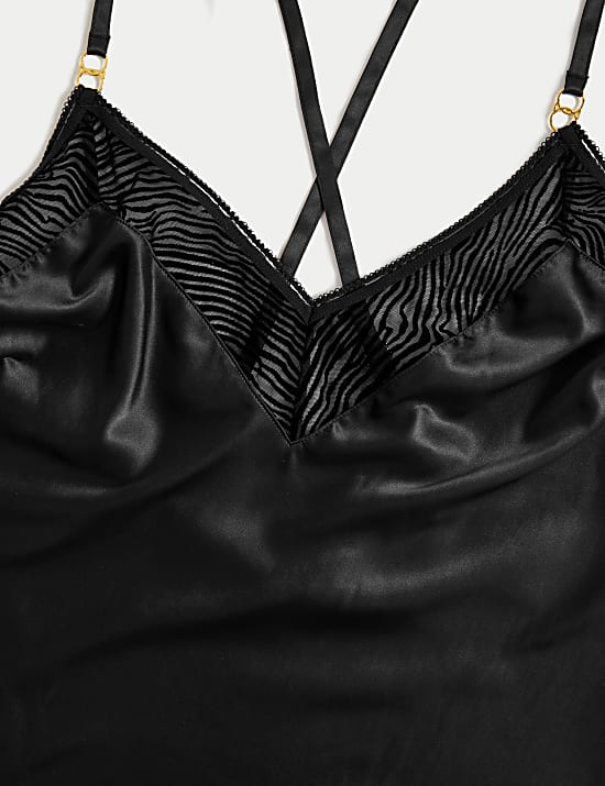 Oslo Satin & Flock Cami Set