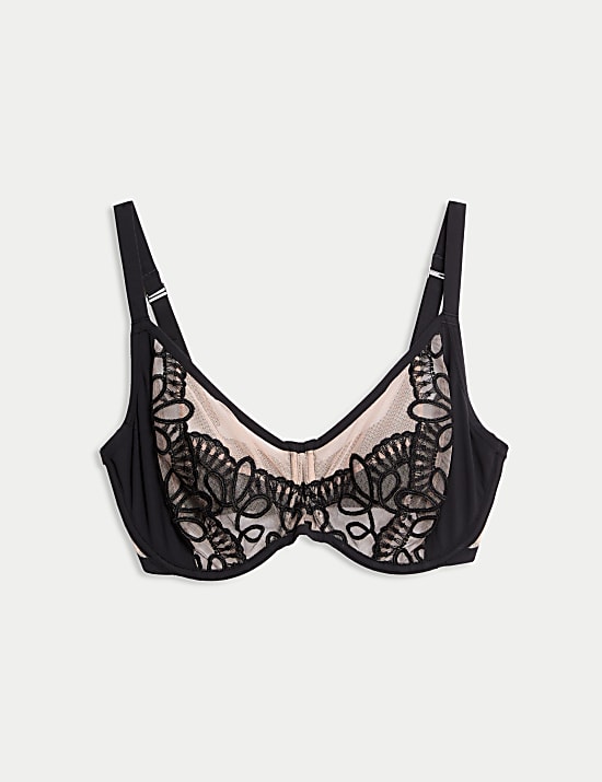 Bordeaux Embroidery Wired Minimiser Bra C-G