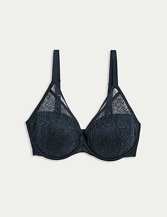 Tivoli Patterned Lace Wired Plunge Bra (F-G)