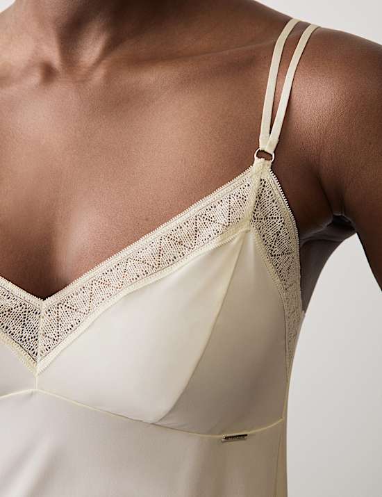 Boston Microfibre Non Wired Lace Trim Slip