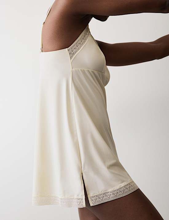 Boston Microfibre Non Wired Lace Trim Slip