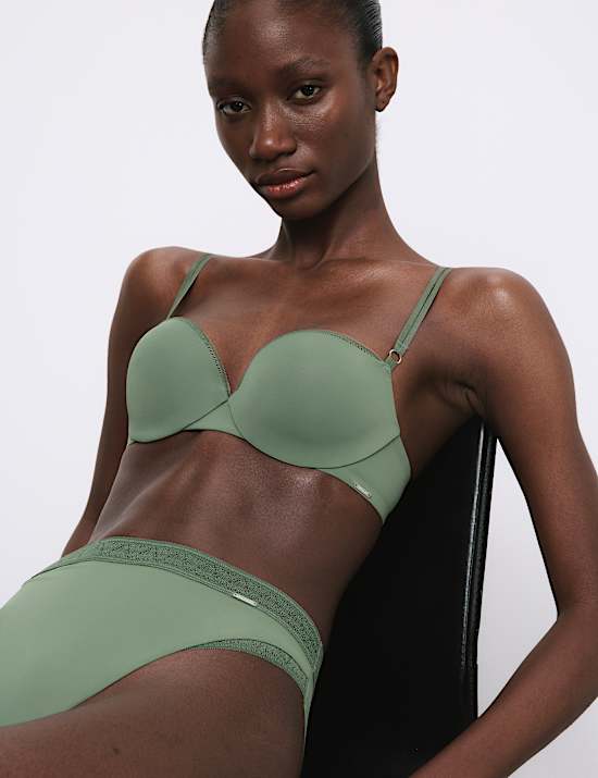 Sujetador push up balconette de microfibra con aros Boston