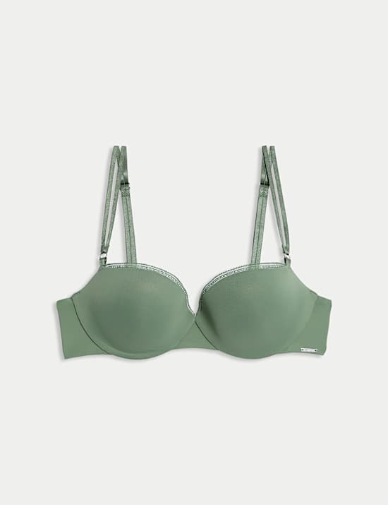 Sujetador push up balconette de microfibra con aros Boston