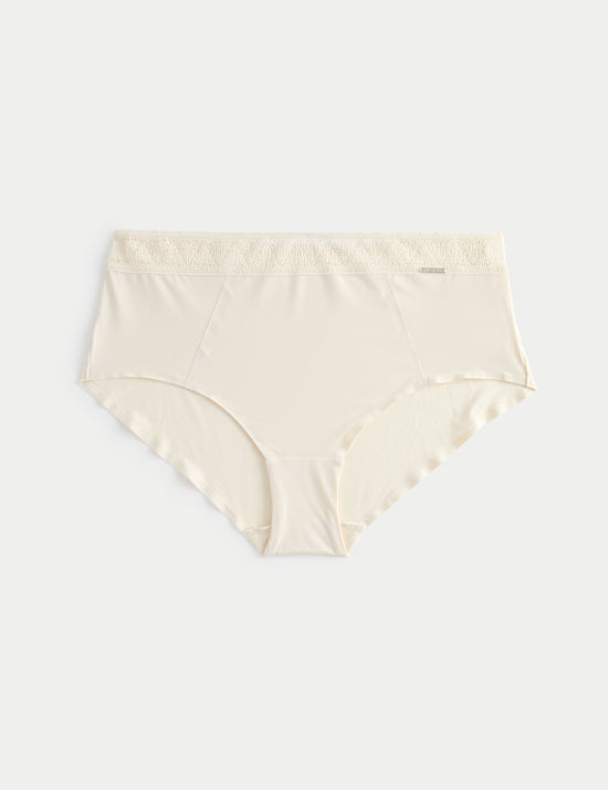 Short Boston &agrave; taille haute en microfibre sans coutures apparentes