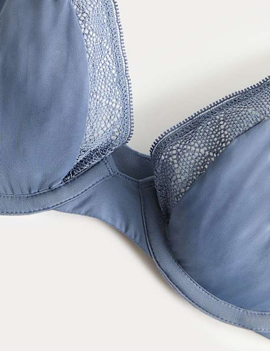 Boston Microfibre Lace Trim Wired PlungeBra