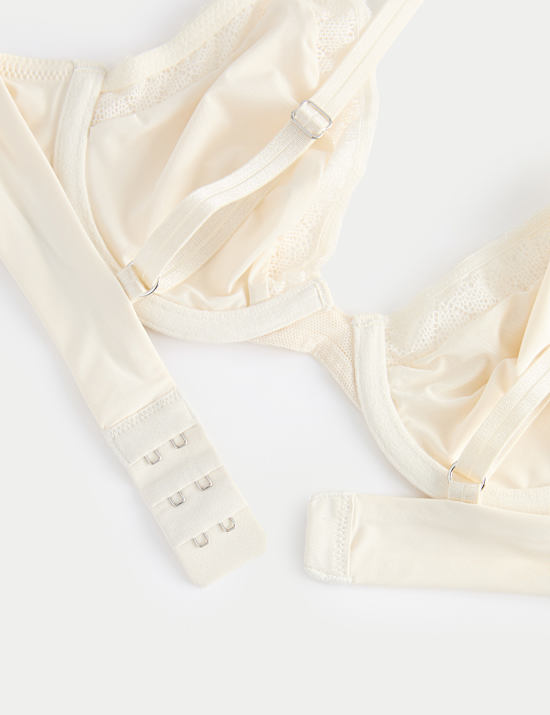 Sujetador escotado de microfibra con aros y ribete de encaje Boston