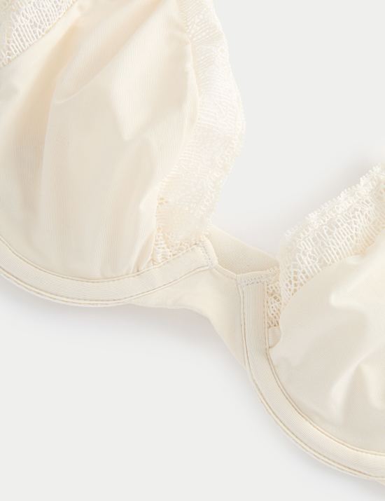 Sujetador escotado de microfibra con aros y ribete de encaje Boston