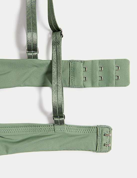 Soutien-gorge plongeant Boston en microfibre à armatures et bordures en dentelle