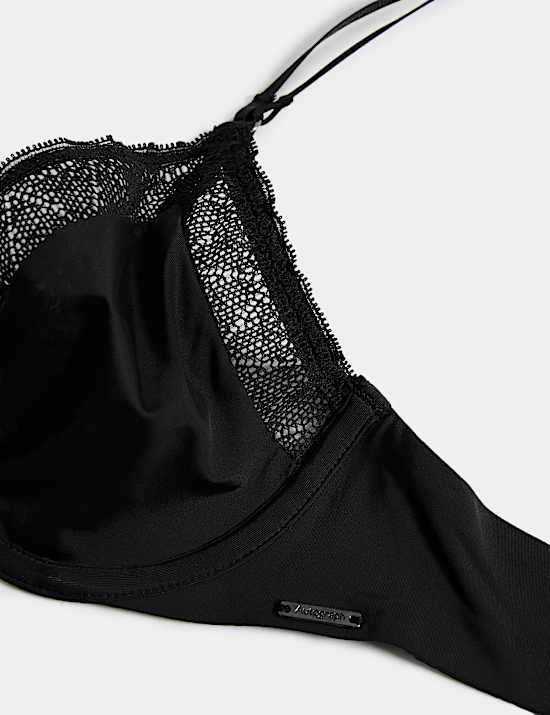 Boston Microfibre Lace Trim Wired PlungeBra