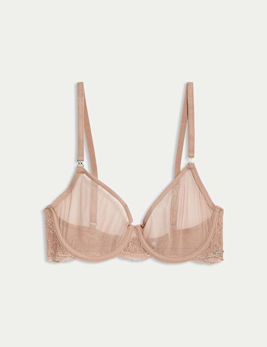 Murcia Sheer & Lace Wired Demi Cup Bra A-E