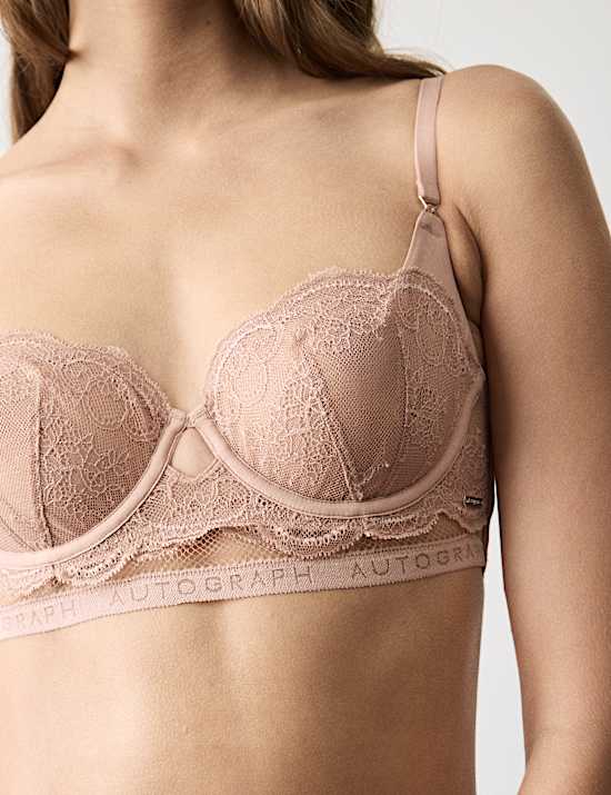 Murcia Lace Wired Longline Balcony Bra (A-E)