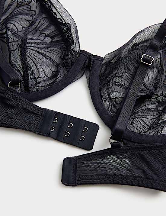 Σουτιέν με βαθύ ντεκολτέ Monaco με μπανέλα και κέντημα (A-E)