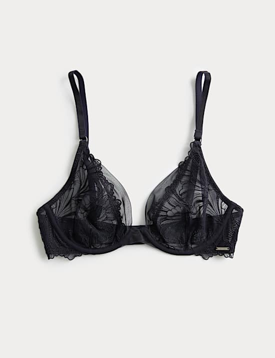 Σουτιέν με βαθύ ντεκολτέ Monaco με μπανέλα και κέντημα (A-E)