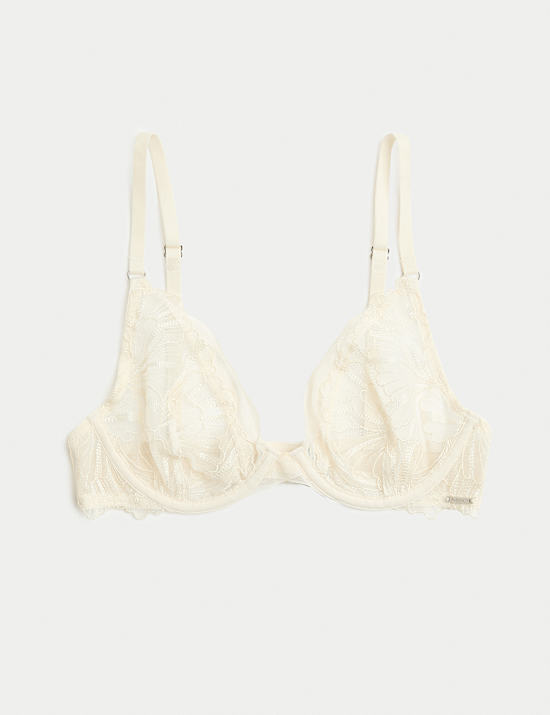 Monaco Embroidery Wired Plunge Bra (A-E)