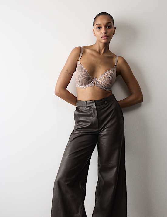 Florence Embroidery Wired Plunge Bra (F-H)