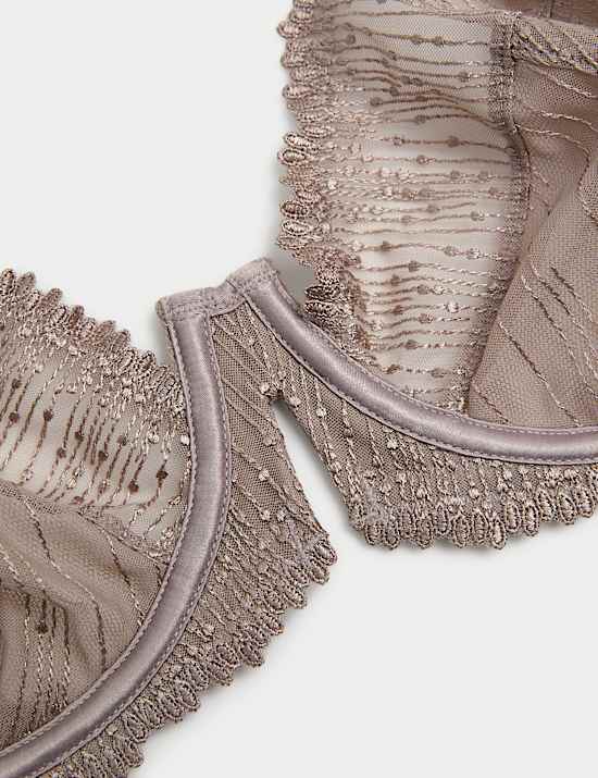 Florence Embroidery Wired Plunge Bra (F-H)