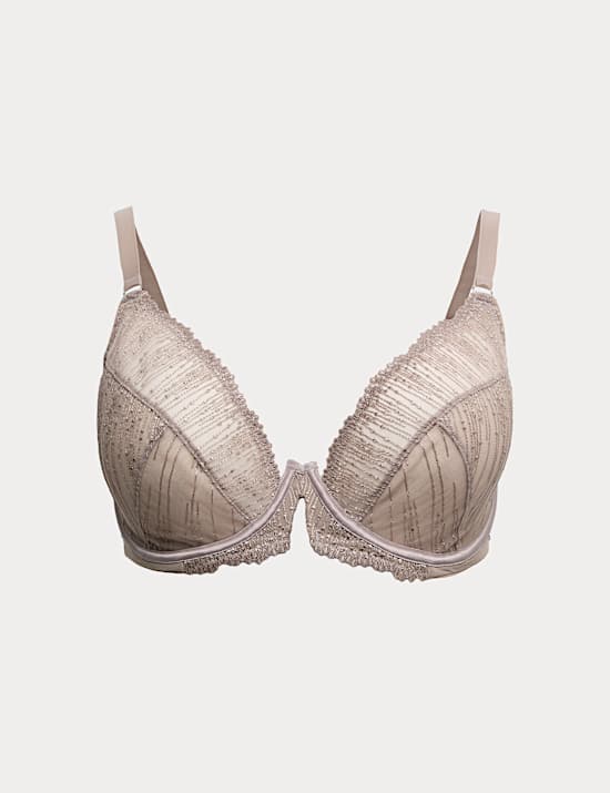 Florence Embroidery Wired Plunge Bra (F-H)