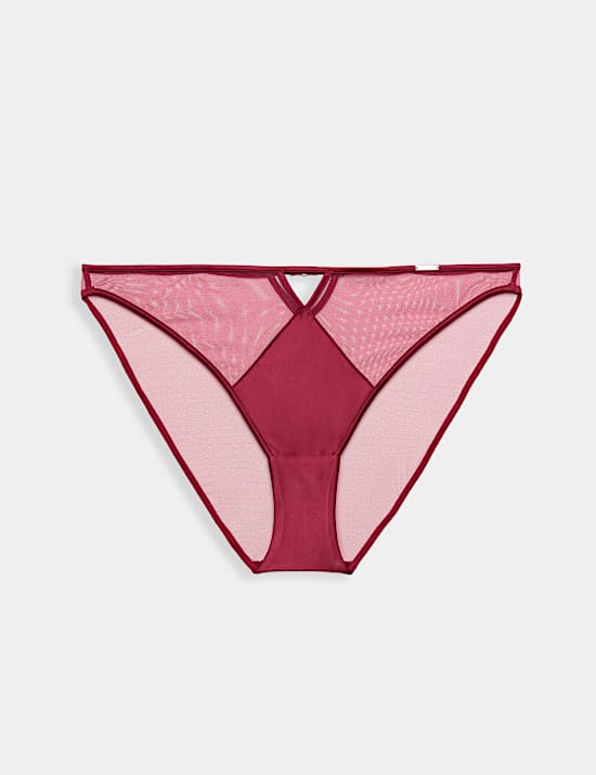 Satin & Mesh High Leg Knickers