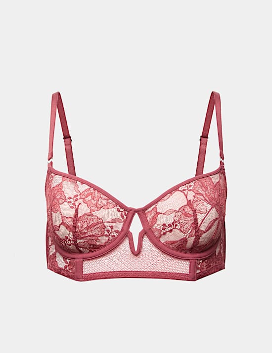 Savannah Lace Wired Longline Balcony Bra (A-E)