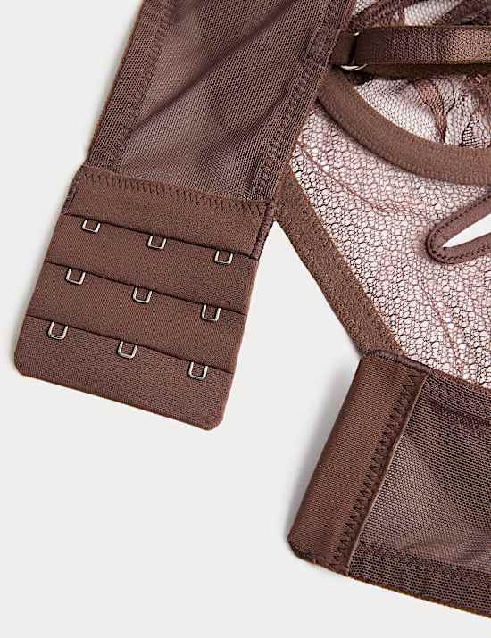 Dlouh&aacute; balkonov&aacute; podprsenka Savannah s kosticemi a krajkou, vel. A&ndash;E