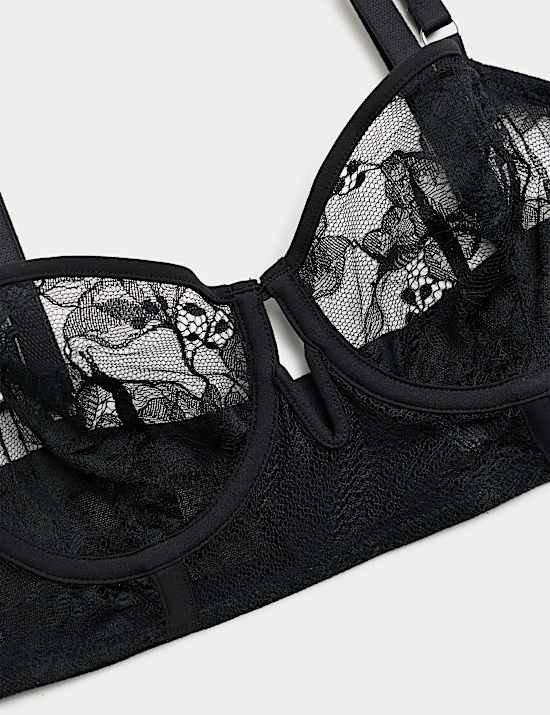 Savannah Lace Wired Longline Balcony Bra (A-E)