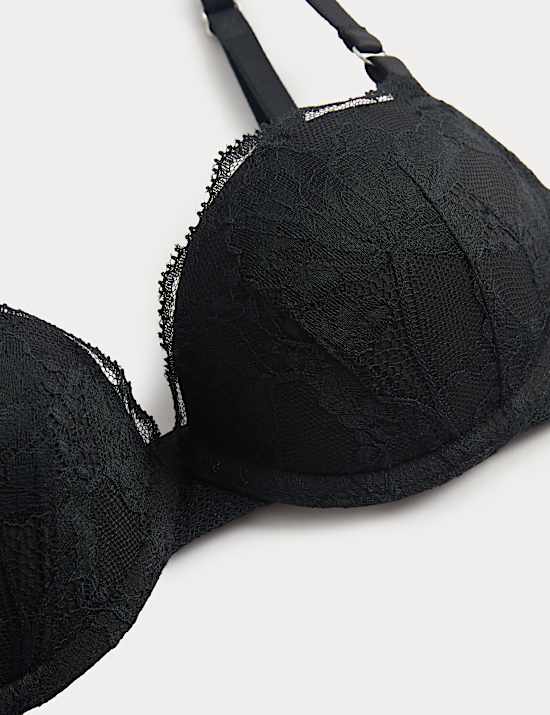 Savannah Lace Wired Push-Up Balcony Bra (A-E)