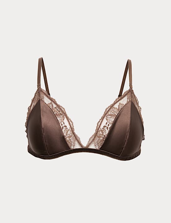 Savannah Satin & Lace Triangle Bralette