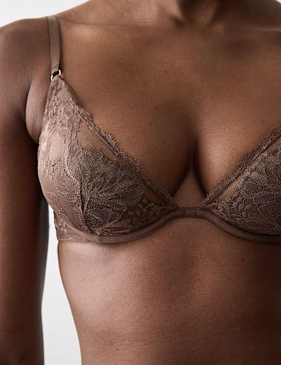 Savannah Lace Wired Plunge Bra (A-E)