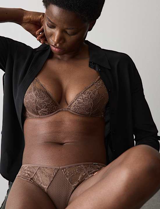 Savannah Lace Wired Plunge Bra (A-E)